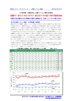 2016年8月 東京都+2.5%と引き続き上昇 平均築年数の
