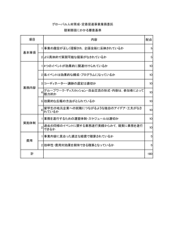 内容 配点 1 事業の趣旨が正しく理解され，企画全般に反映されているか
