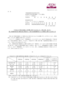 の影響に関するお知らせ - イオンリート投資法人