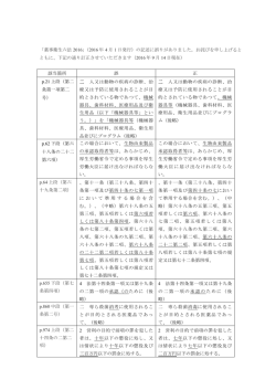 （2016 年 4 月 1 日発行）の記述に誤りがありました。お詫びを申し上げる