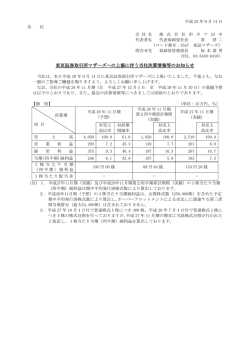 東京証券取引所マザーズへの上場に伴う当社決算情報等のお知らせ