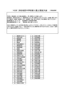 H28 浜松地区中学校新人陸上競技大会 入場抽選順