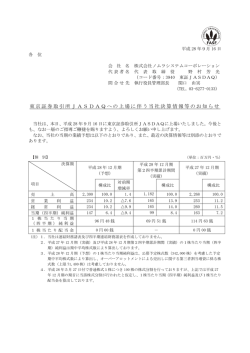 東京証券取引所JASDAQへの上場に伴う当社決算情報等のお知らせ
