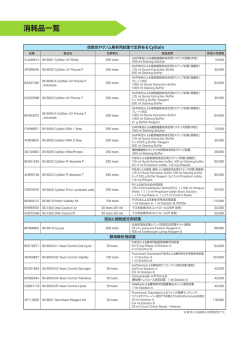 消耗品一覧 - フローサイトメーター