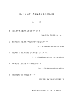 平成28年度 介護保険事業者集団指導