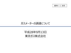 （別添） ガスメーターの調達について（東京ガス）（PDF形式：858KB）