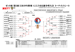 ゼット杯 第5回 日本少年野球 八王子市長旗争奪大会 トーナメントシート