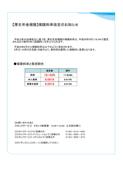 【厚生年金保険】保険料率改定のお知らせ