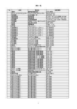 備品一覧 No 品名 製品名 品質規格 1 職印 関崎海星館長印 20ミリ角柘