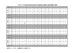 平成28年度患者給食受託責任者資格認定講習会演習問題正解表