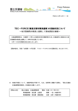 TEC－FORCE（緊急災害対策派遣隊）の活動状況