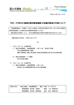 TEC－FORCE（緊急災害対策派遣隊）の活動内容及び