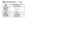 輸血用血液製剤各種コード一覧表