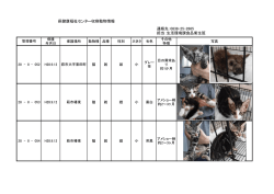 萩健康福祉センター収容動物情報 連絡先：0838-25