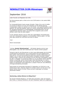 NEWSLETTER CVJM-Münsingen September 2016