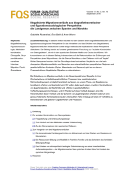 Illegalisierte Migrationsverl&auml;ufe aus biografietheoretischer und