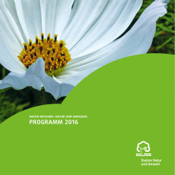 Jahresprogramm 2016 - Station Natur und Umwelt