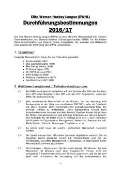 Durchf&uuml;hrungsbestimmungen der EWHL