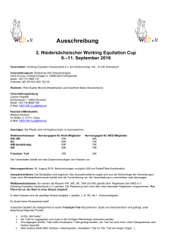 Ausschreibung 2. NDS-WE-Cup