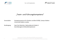 Team- und Führungskompetenz - Universität Koblenz · Landau