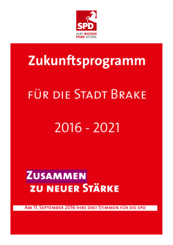 Zukunftsprogramm für die Stadt Brake 2016 - 2021