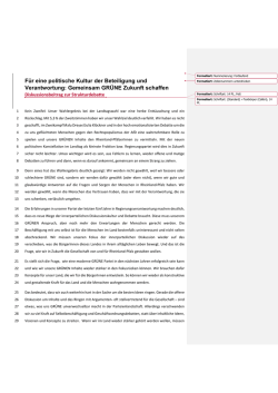 Dieser Diskussionsbeitrag zur Strukturdebatte in der Partei