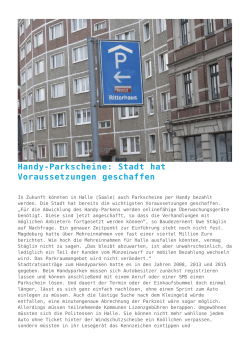 Handy-Parkscheine: Stadt hat Voraussetzungen