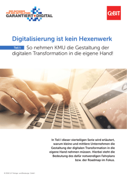 Digitalisierung ist kein Hexenwerk