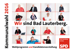 Unser Wahlprogramm - SPD-Ortsverein Bad Lauterberg