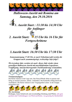 Halloween-Ausritt mit Romina am Samstag, den - Keidel