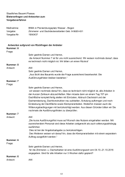 Staatliches Bauamt Passau Bieteranfragen und Antworten