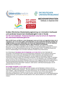 Großes öffentliches Wiederbelebungstraining von Unimedizin