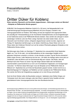 Dritter D&uuml;ker f&uuml;r Koblenz