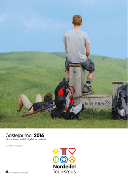 Gästejournal 2016 - Nordeifel Tourismus GmbH