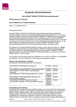 Dringender Sicherheitshinweis