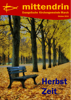 Gemeindebrief Herbst 2016 Web - Evangelische Kirchengemeinde