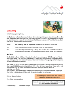 Einladung - Ortsgruppe G&ouml;ppingen