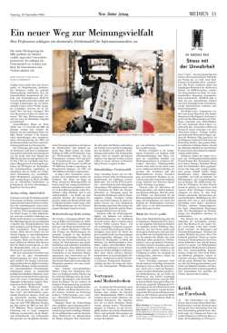 Ein neuer Weg zur Meinungsvielfalt