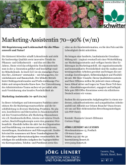 Marketing-Assistentin 70–90% (w/m)