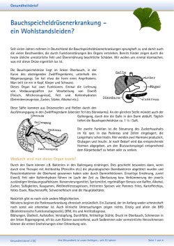 Bauchspeicheldrüsenerkrankung - ein Wohlstandsleiden?