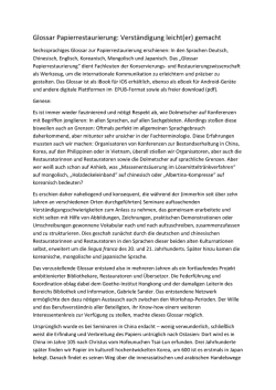 Glossar Papierrestaurierung: Verst&auml;ndigung leicht(er) gemacht
