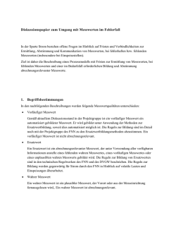 Diskussionspapier zum Umgang mit Messwerten im Fehlerfall 1