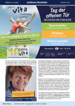 Jubil&auml;umswoche vom 19. bis 25. September