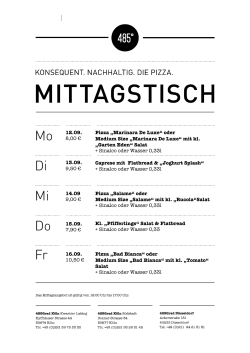 Aktuelle Mittagstisch- und Lunchkarte