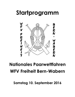 Startprogramm 2016 - WFV Freiheit Bern / Wabern