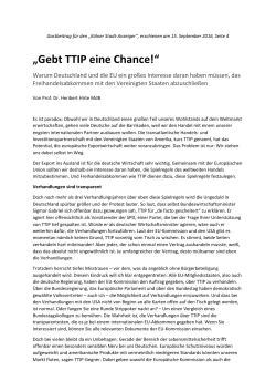 Gebt TTIP eine Chance! - Heribert