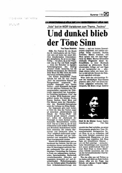 Zeitungskritik der "Kölnischen Rundschau"