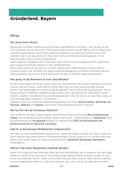 Altruja: Gründerland.Bayern