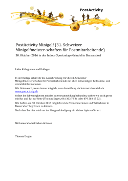 PostActivity Minigolf (31. Schweizer Minigolfmeister‐schaften für