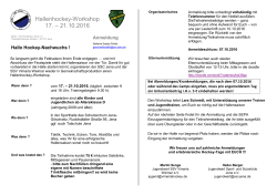 Hallenhockey-Workshop 17. &ndash; 21.10.2016
